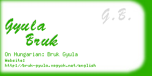 gyula bruk business card